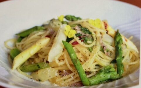 季節のおすすめパスタ～会津産アスパラガスのペペロンチーノ風